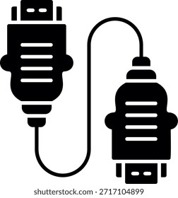 Design De Ícone De Estilo De Glifo De Cabo Hdmi