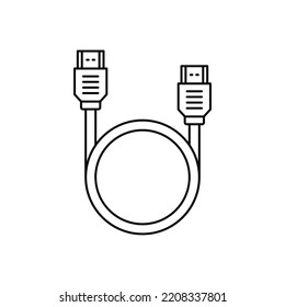 HDMI cable icon in line style icon, isolated on white background