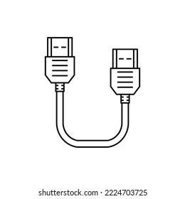 HDMI cable icon in line style icon, isolated on white background