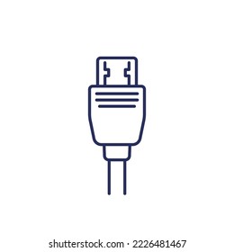 HDMI cable icon, line vector