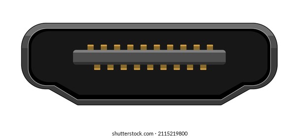 HDMI cable input type. HDMI connector flat icon, pictogram. Vector illustration isolated on white background. EPS 10