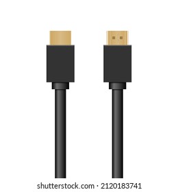HDMI-Kabel einzeln auf weißem Hintergrund, Vektorgrafik