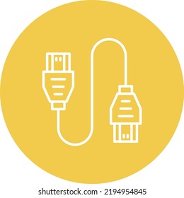Imagen vectorial del icono de círculo de línea de cable Hdmi. También se puede usar para aplicaciones web, aplicaciones móviles y medios impresos.