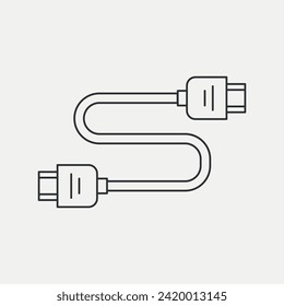 HDMI cable line icon. Internet connector. Vector illustration