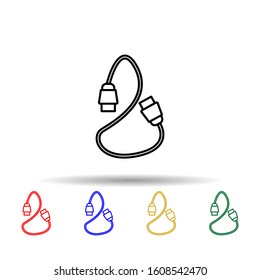HDMI cable multi color style icon. Simple thin line, outline vector of computer parts icons for ui and ux, website or mobile application