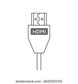 HDMI cable port icon on white background. Vector