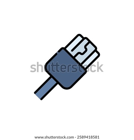 hdmi cable vector icon filled line style. perfect use for logo, presentation, website, and more. modern icon design color outline style