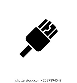 hdmi cable vector icon solid style. perfect use for logo, presentation, website, and more. modern icon design glyph style