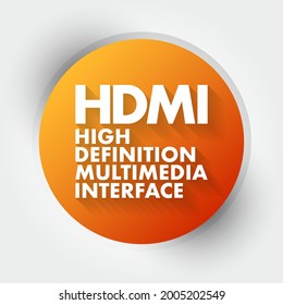 HDMI High Definition Multimedia Interface - connection method that combines both uncompressed audio and video into a single digital interface, acronym text concept background