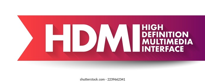 HDMI High Definition Multimedia Interface - connection method that combines both uncompressed audio and video into a single digital interface, acronym text concept background