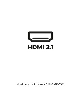 HDMI icon . HDMI 2.0 icon . HDMI cable line icon, outline vector sign, linear style pictogram isolated on white. Symbol, logo illustration. Editable stroke