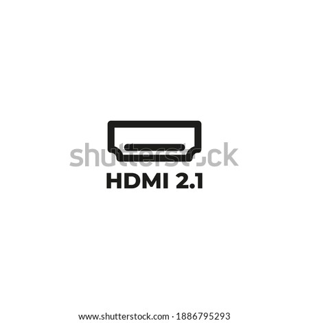 HDMI icon . HDMI 2.0 icon . HDMI cable line icon, outline vector sign, linear style pictogram isolated on white. Symbol, logo illustration. Editable stroke