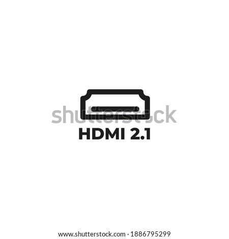 HDMI icon . HDMI 2.0 icon . HDMI cable line icon, outline vector sign, linear style pictogram isolated on white. Symbol, logo illustration. Editable stroke