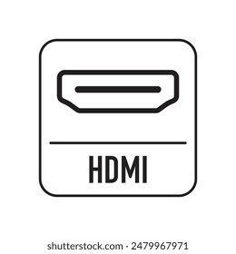 Icono HDMI, entrada de cable, Ilustración vectorial.