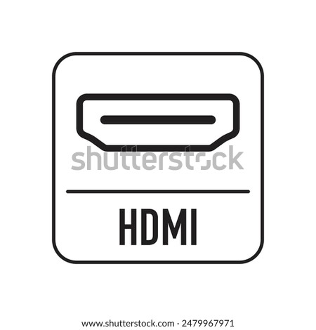 HDMI icon, cable input, vector illustration.