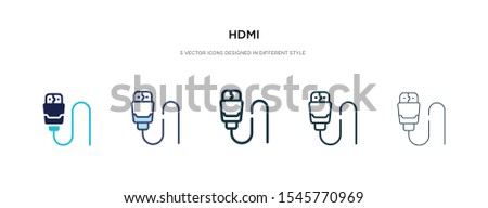 hdmi icon in different style vector illustration. two colored and black hdmi vector icons designed in filled, outline, line and stroke style can be used for web, mobile, ui
