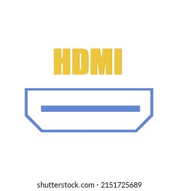 HDMI icon on a white background, vector illustration