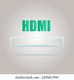 HDMI icon on a white background, vector illustration