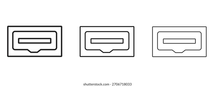 Icono de HDMI con estilo de contorno, diseños de Ilustración vectorial