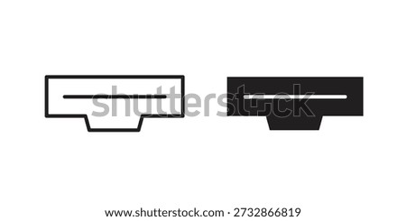 HDMI icon pictogram template, Simple outline and filled style.