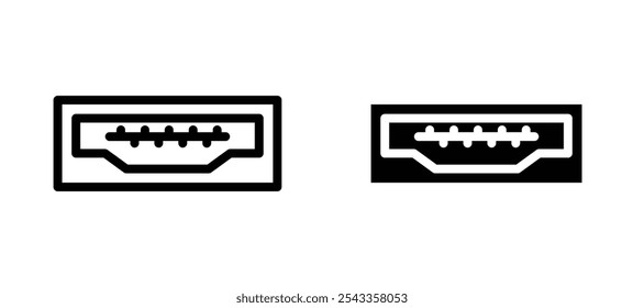 Coleção de símbolos de ícone HDMI no fundo branco.