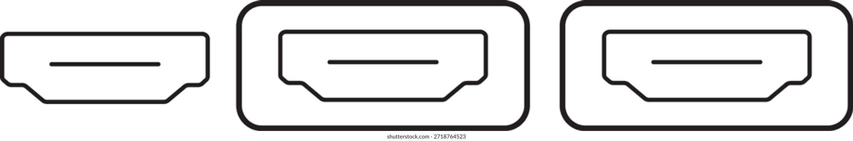 HDMI-Symbol für Ihre Webdesigns. HDMI-Symbol für ui oder ux einzeln auf transparentem Hintergrund