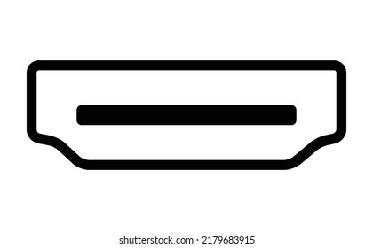 HDMI interface connector or receptacle line vector icon for apps and websites