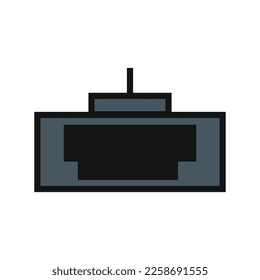 HDMI line icon isolated on white background. Black flat thin icon on modern outline style. Linear symbol and editable stroke. Simple and pixel perfect stroke vector illustration.