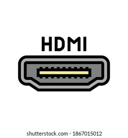 hdmi port color icon vector. hdmi port sign. isolated symbol illustration