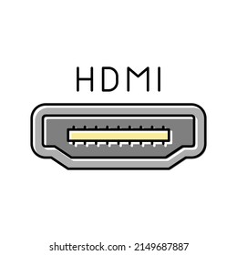 hdmi port color icon vector. hdmi port sign. isolated symbol illustration