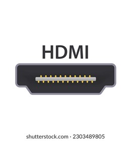 Hdmi port glyph icon vector. hdmi port sign. Isolated contour symbol. Hdmi digital video connectors. Vector illustration