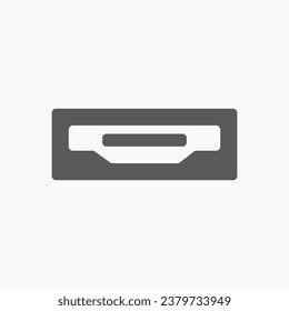icono de puerto hdmi estilo plano en color negro