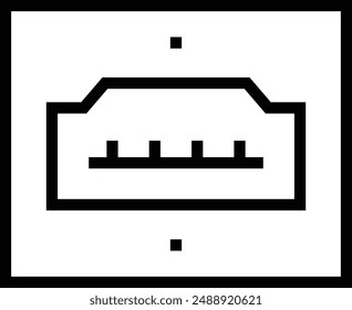 icono de puerto hdmi. Diseño de estilo lineal delgado aislado sobre fondo blanco