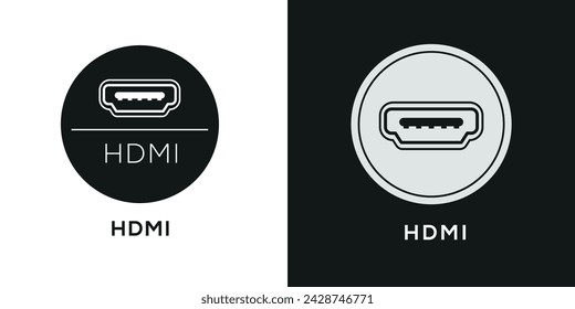 Icono del puerto HDMI, signo del vector.