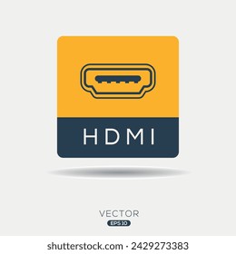 HDMI port Icon, Vector sign.