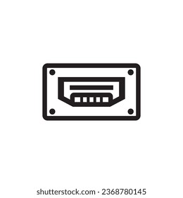 hdmi port line icon vector. hdmi port sign. isolated contour symbol black illustration