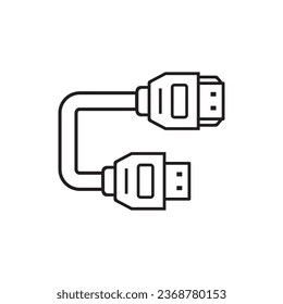 hdmi port line icon vector. hdmi port sign. isolated contour symbol black illustration