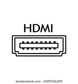 HDMI port line icon vector. HDMI port sign. Vector illustration.