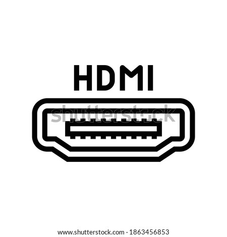 hdmi port line icon vector. hdmi port sign. isolated contour symbol black illustration