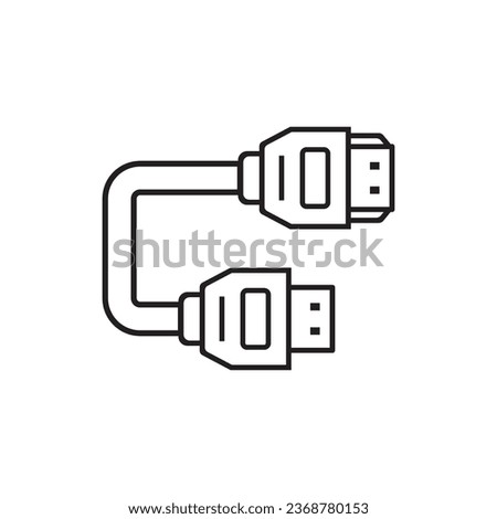 hdmi port line icon vector. hdmi port sign. isolated contour symbol black illustration