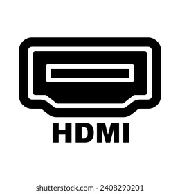 Icono de silueta de puerto HDMI. Vector.