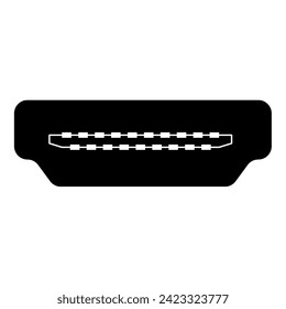 HDMI port socket icon black color vector illustration image flat style