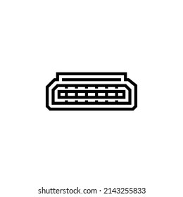 hdmi port vector icon. computer component icon outline style. perfect use for logo, presentation, website, and more. simple modern icon design line style