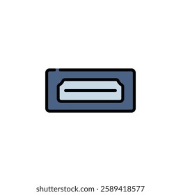 hdmi port vector icon filled line style. perfect use for logo, presentation, website, and more. modern icon design color outline style