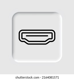 Hdmi simple icon vector. Flat design. Neumorphism design.ai