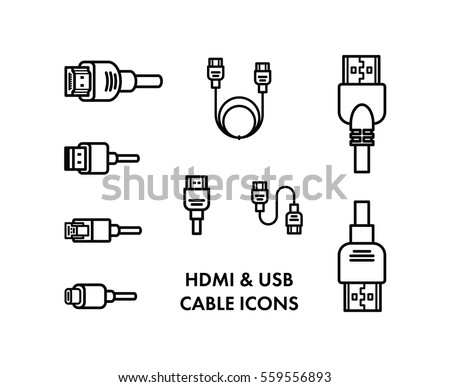 HDMI USB Cable Icons