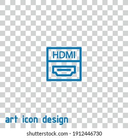 hdmi vector icon on an abstract background