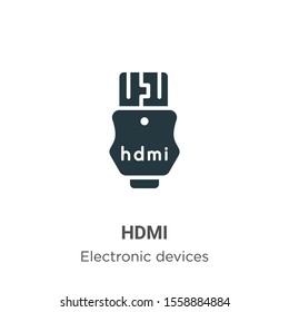 Hdmi vector icon on white background. Flat vector hdmi icon symbol sign from modern electronic devices collection for mobile concept and web apps design.