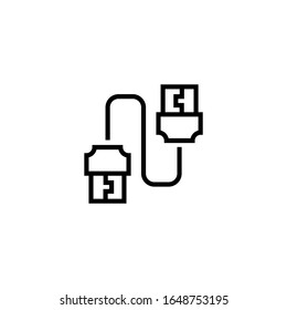 Hdmi vector icon in outline, linear style isolated on white background