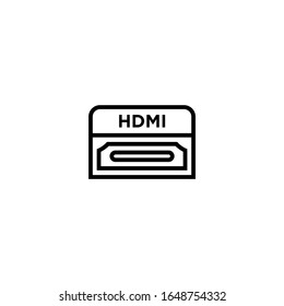 Hdmi vector icon in outline, linear style isolated on white background